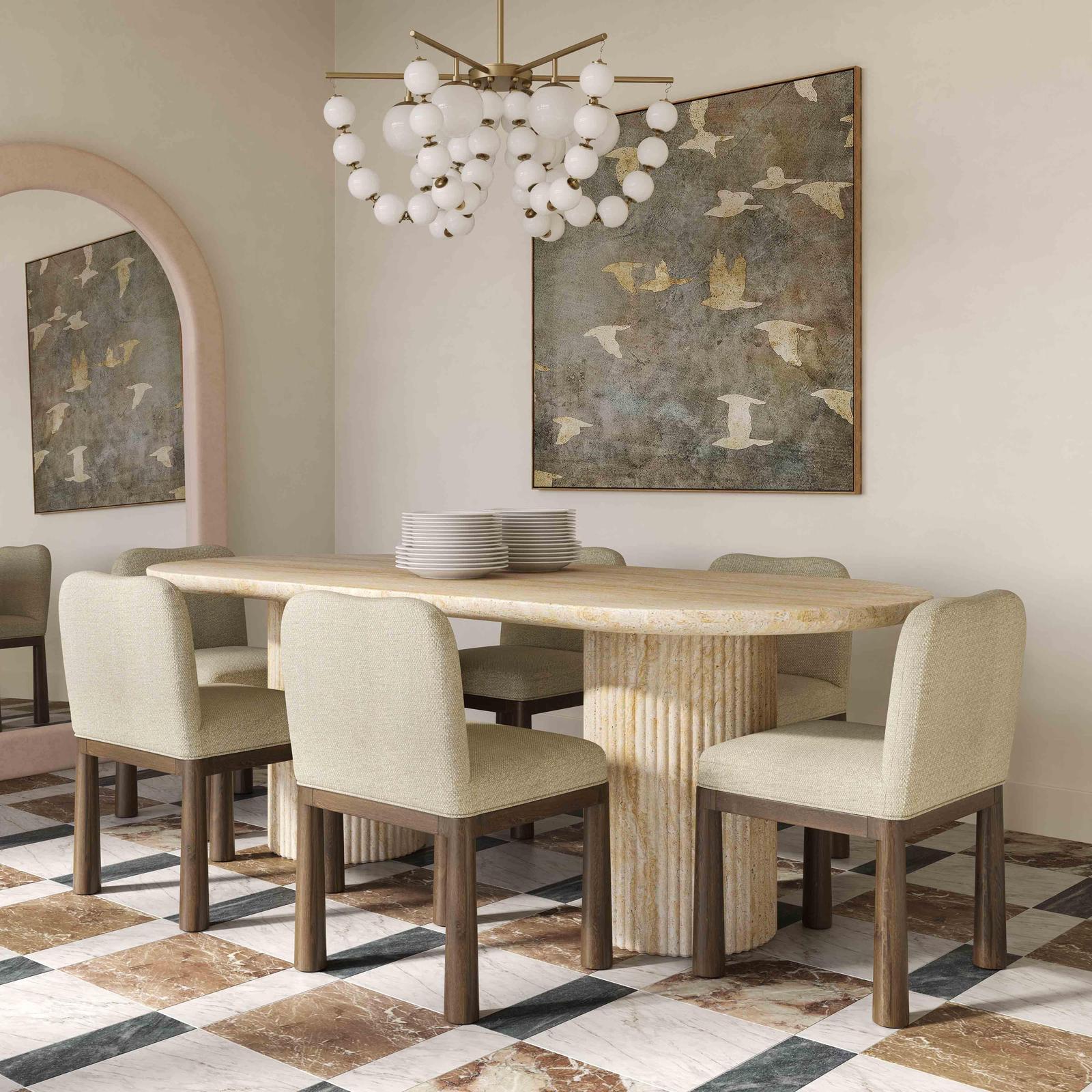 TOV Furniture Brut Concrete Patterned Indoor/Outdoor Oval Dining Table