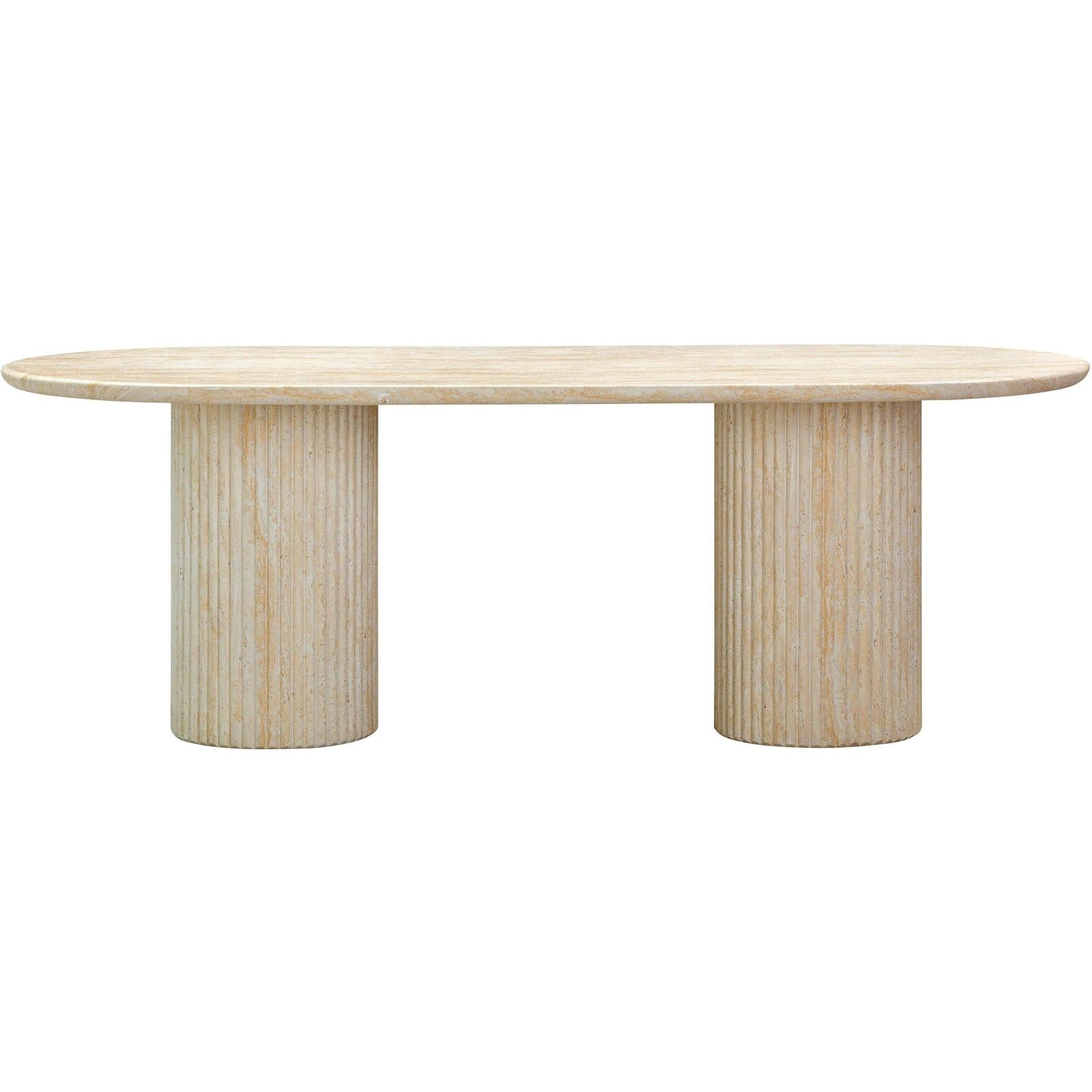 TOV Furniture Brut Concrete Patterned Indoor/Outdoor Oval Dining Table