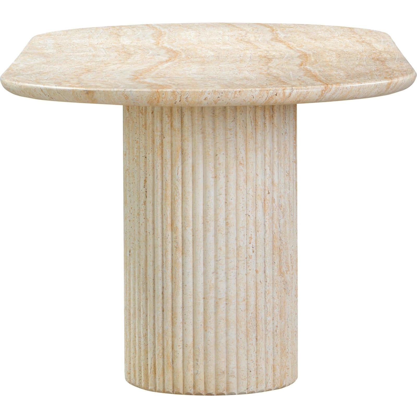TOV Furniture Brut Concrete Patterned Indoor/Outdoor Oval Dining Table