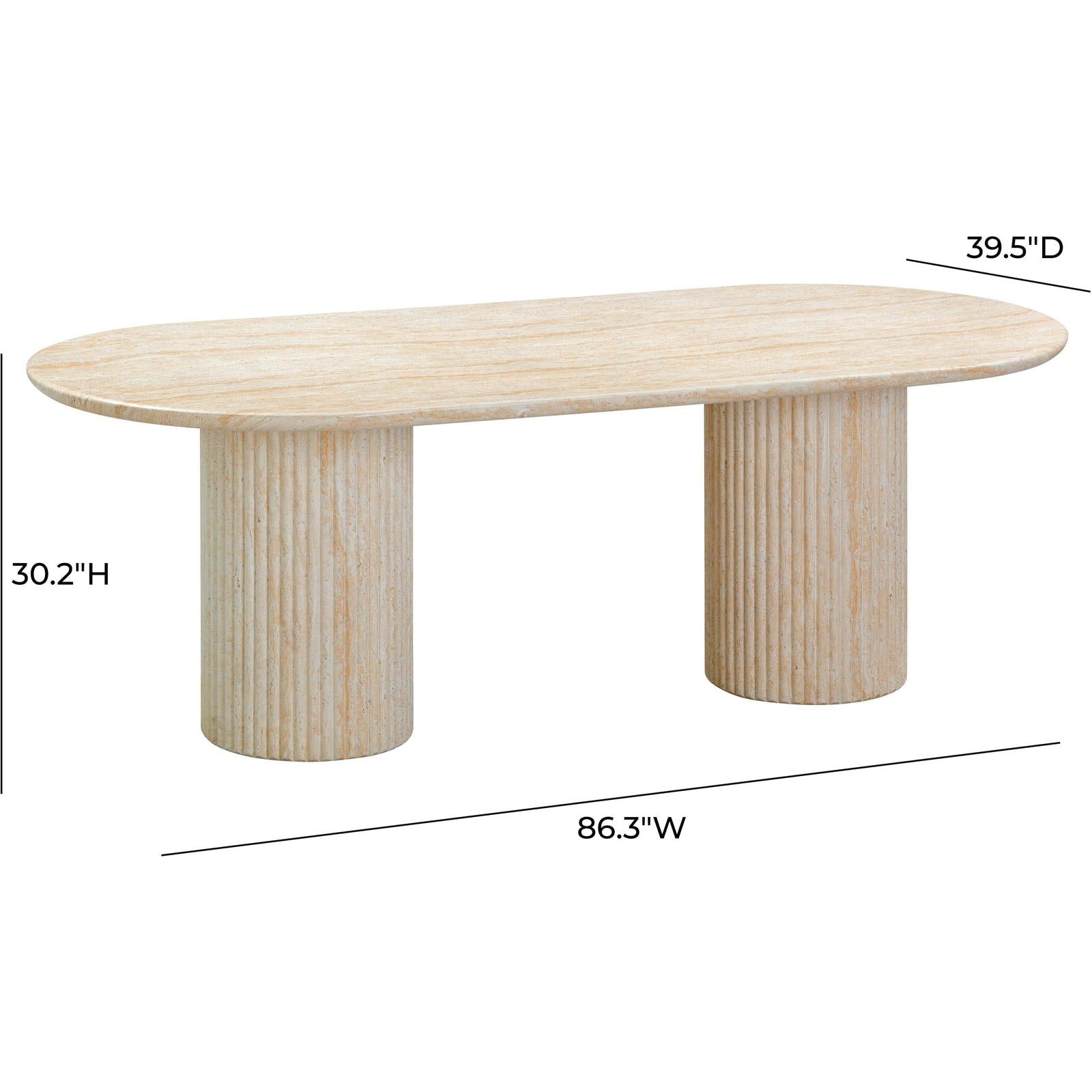 TOV Furniture Brut Concrete Patterned Indoor/Outdoor Oval Dining Table
