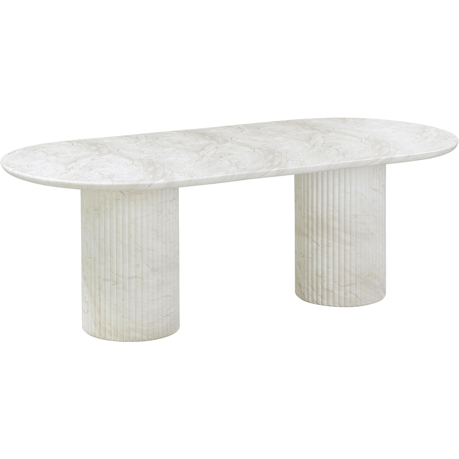 TOV Furniture Brut Concrete Patterned Indoor/Outdoor Oval Dining Table