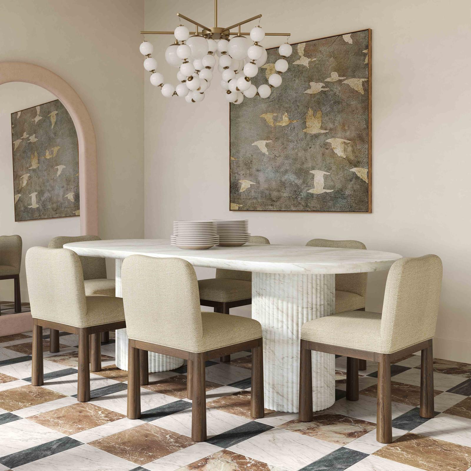 TOV Furniture Brut Concrete Patterned Indoor/Outdoor Oval Dining Table