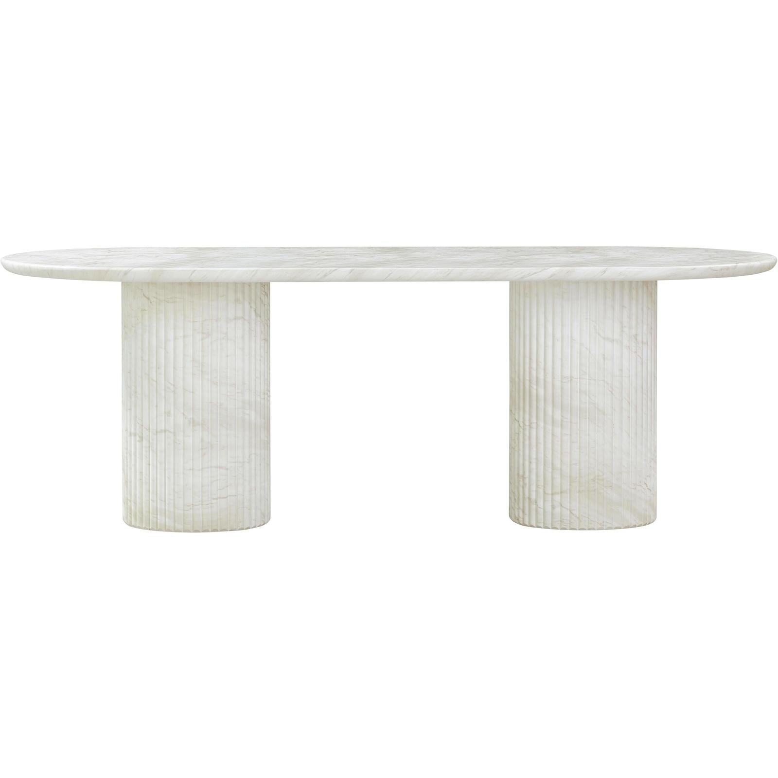 TOV Furniture Brut Concrete Patterned Indoor/Outdoor Oval Dining Table
