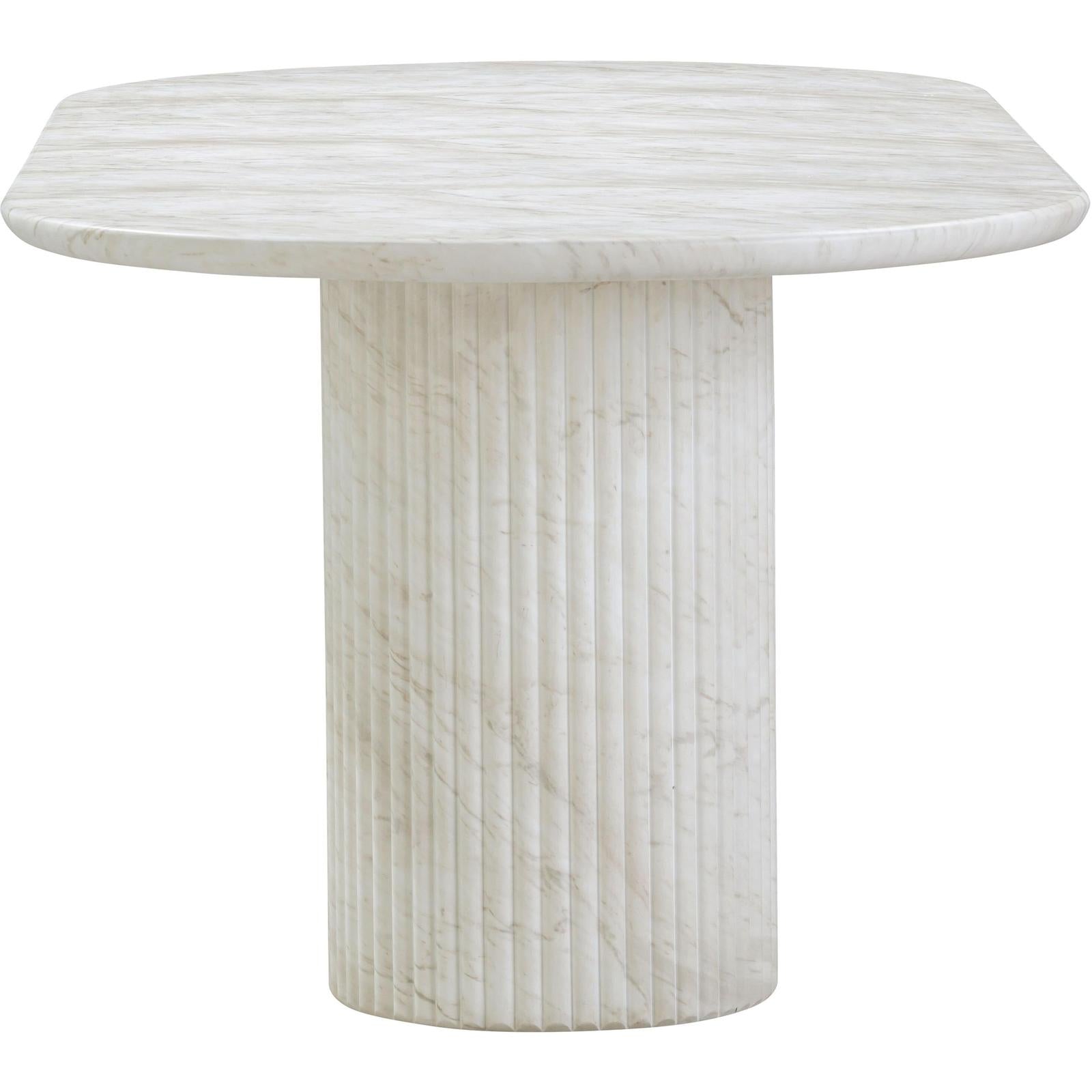 TOV Furniture Brut Concrete Patterned Indoor/Outdoor Oval Dining Table