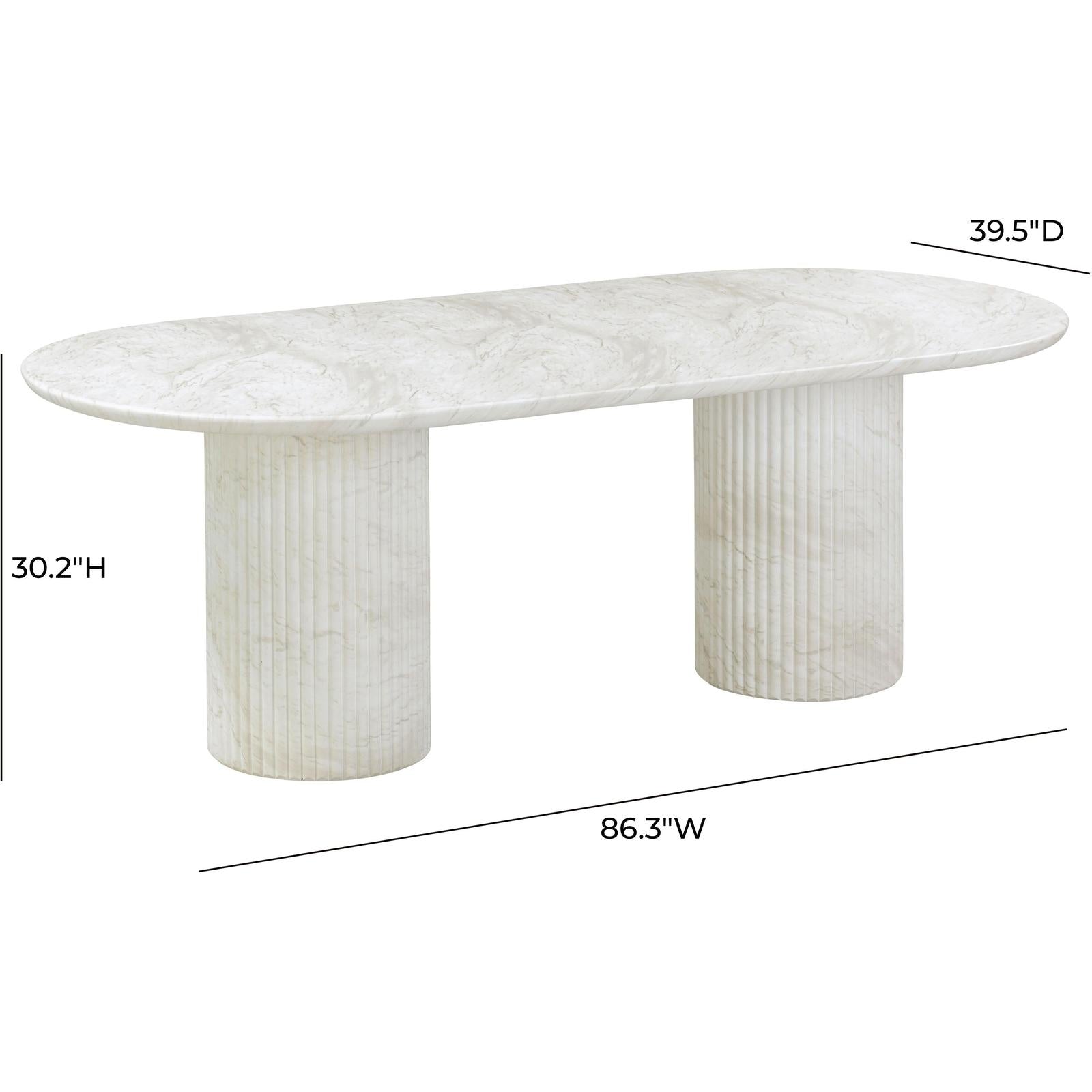 TOV Furniture Brut Concrete Patterned Indoor/Outdoor Oval Dining Table
