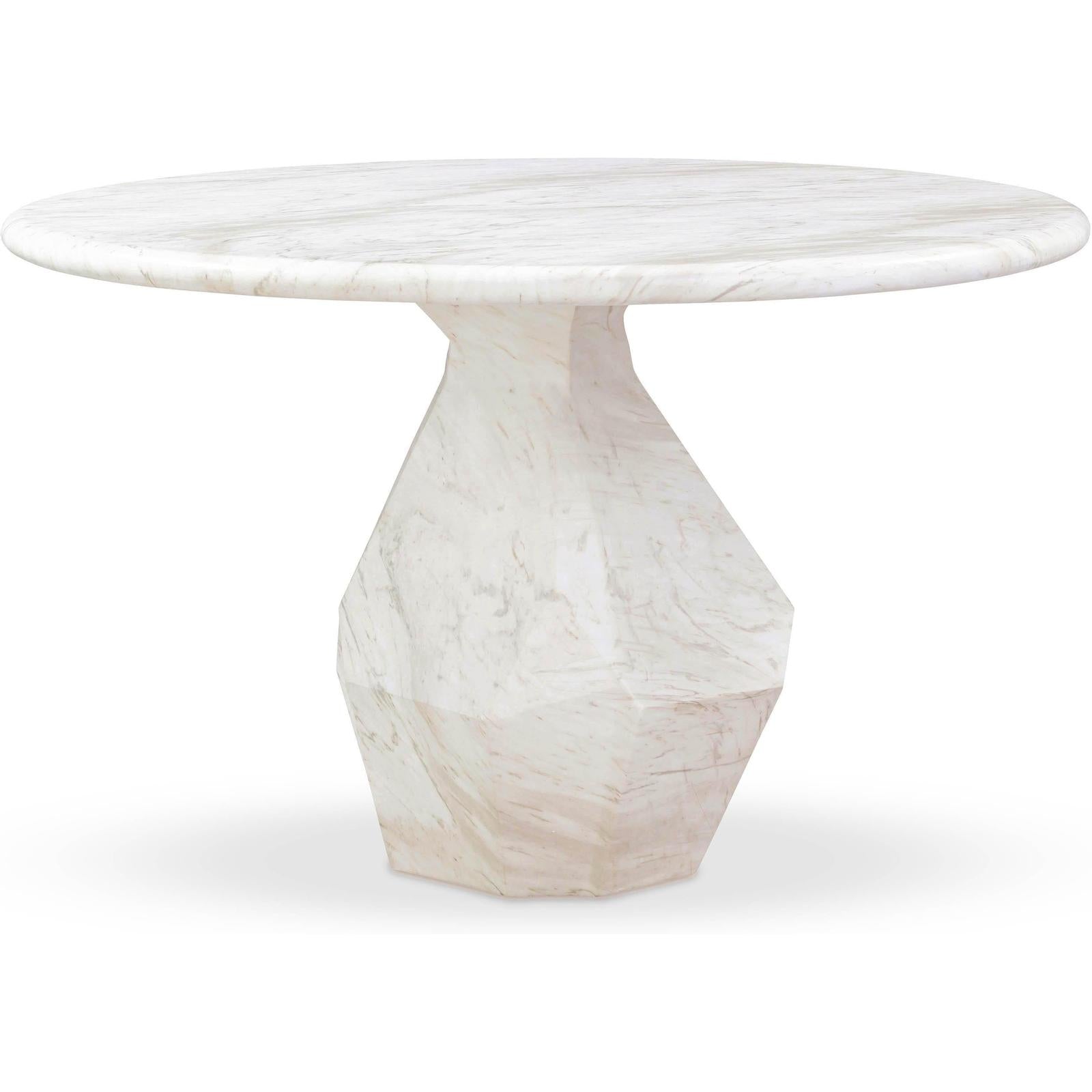 TOV Furniture Esme Faux Marble Indoor / Outdoor Round Dining Table