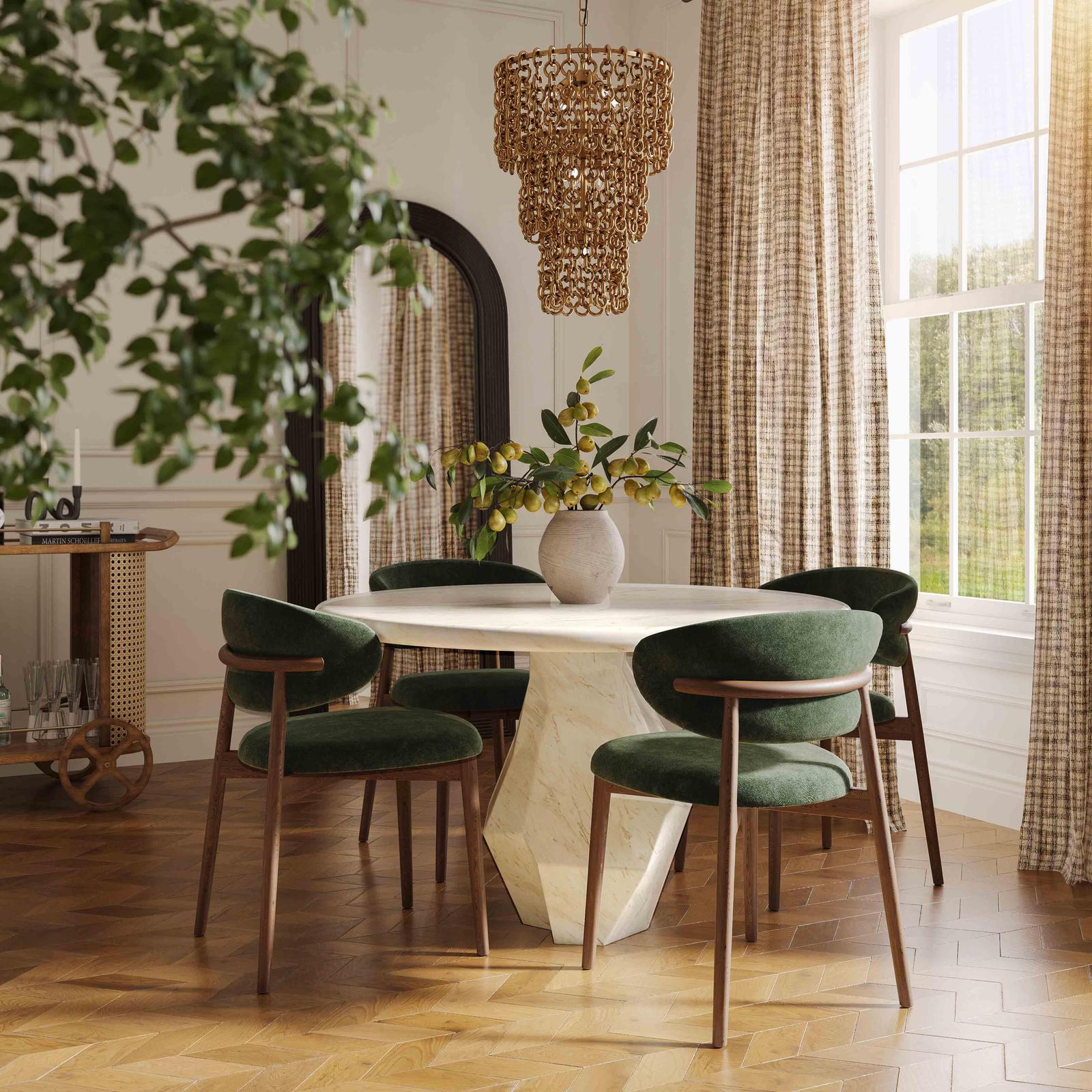TOV Furniture Esme Faux Marble Indoor / Outdoor Round Dining Table