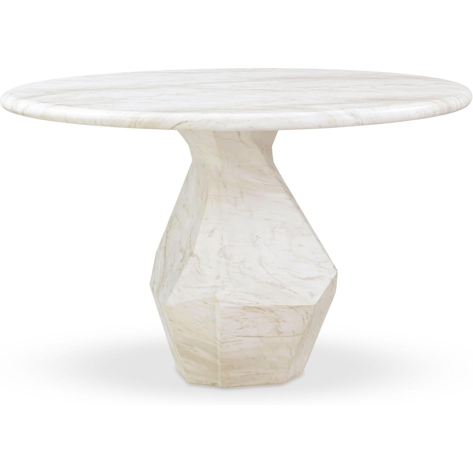 TOV Furniture Esme Faux Marble Indoor / Outdoor Round Dining Table