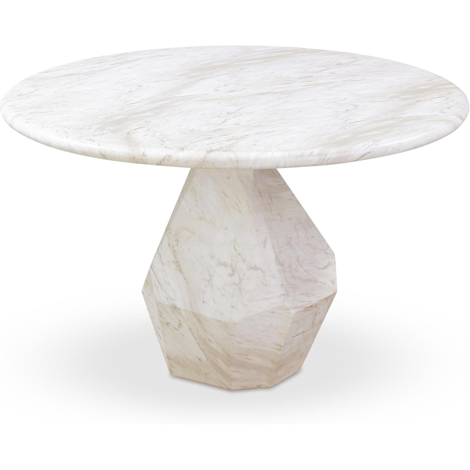 TOV Furniture Esme Faux Marble Indoor / Outdoor Round Dining Table