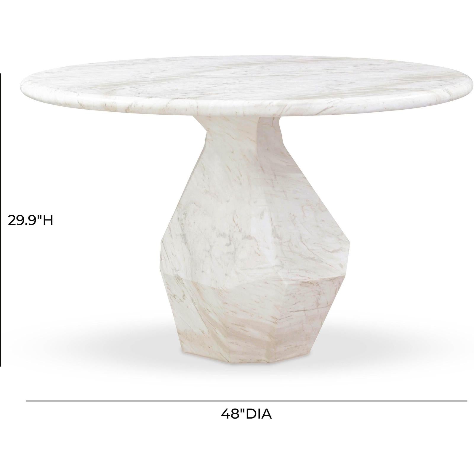 TOV Furniture Esme Faux Marble Indoor / Outdoor Round Dining Table