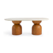 TOV Furniture Cynthia Faux Travertine Concrete Indoor / Outdoor Dining Table