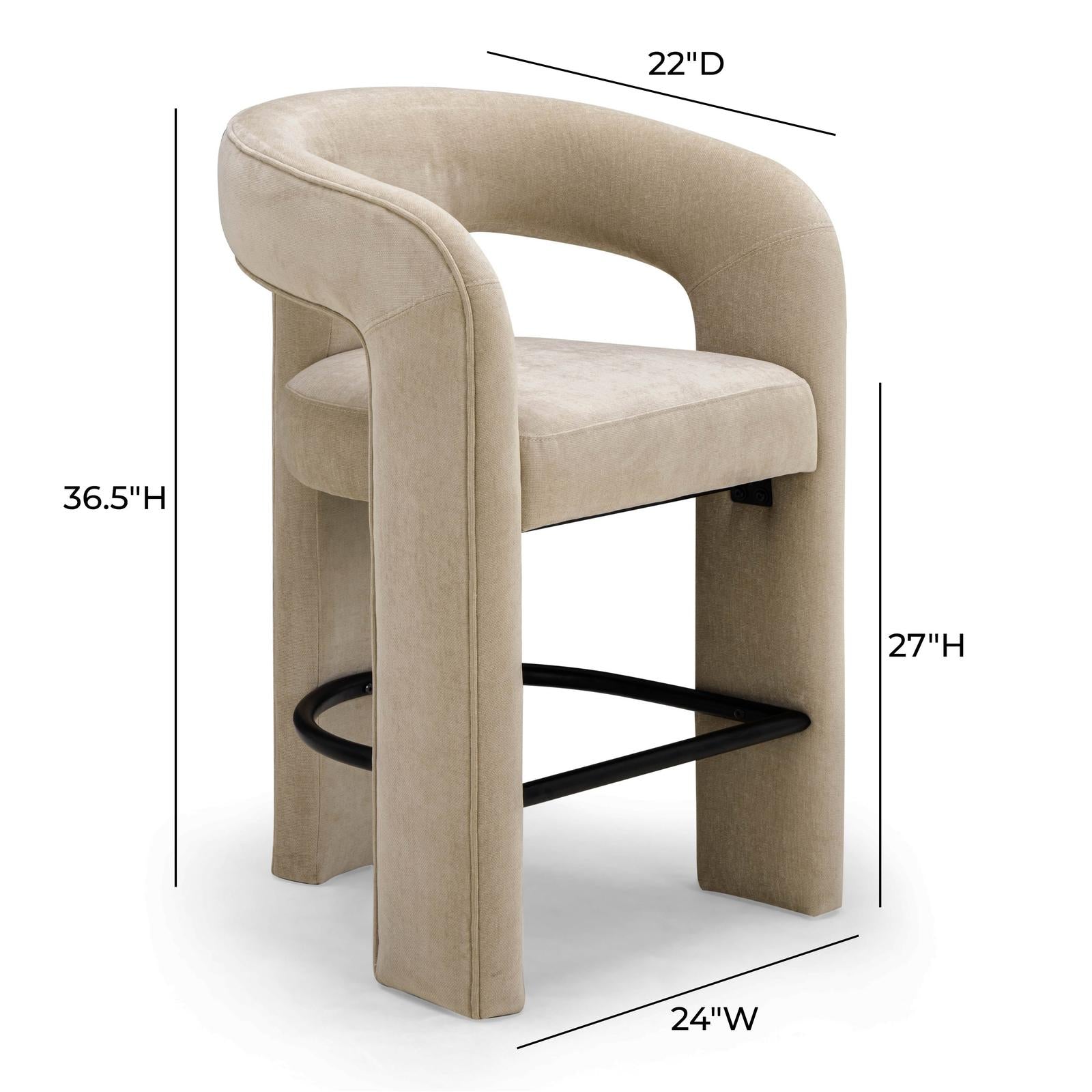 TOV Furniture Malone Performance Chenille Counter Stool