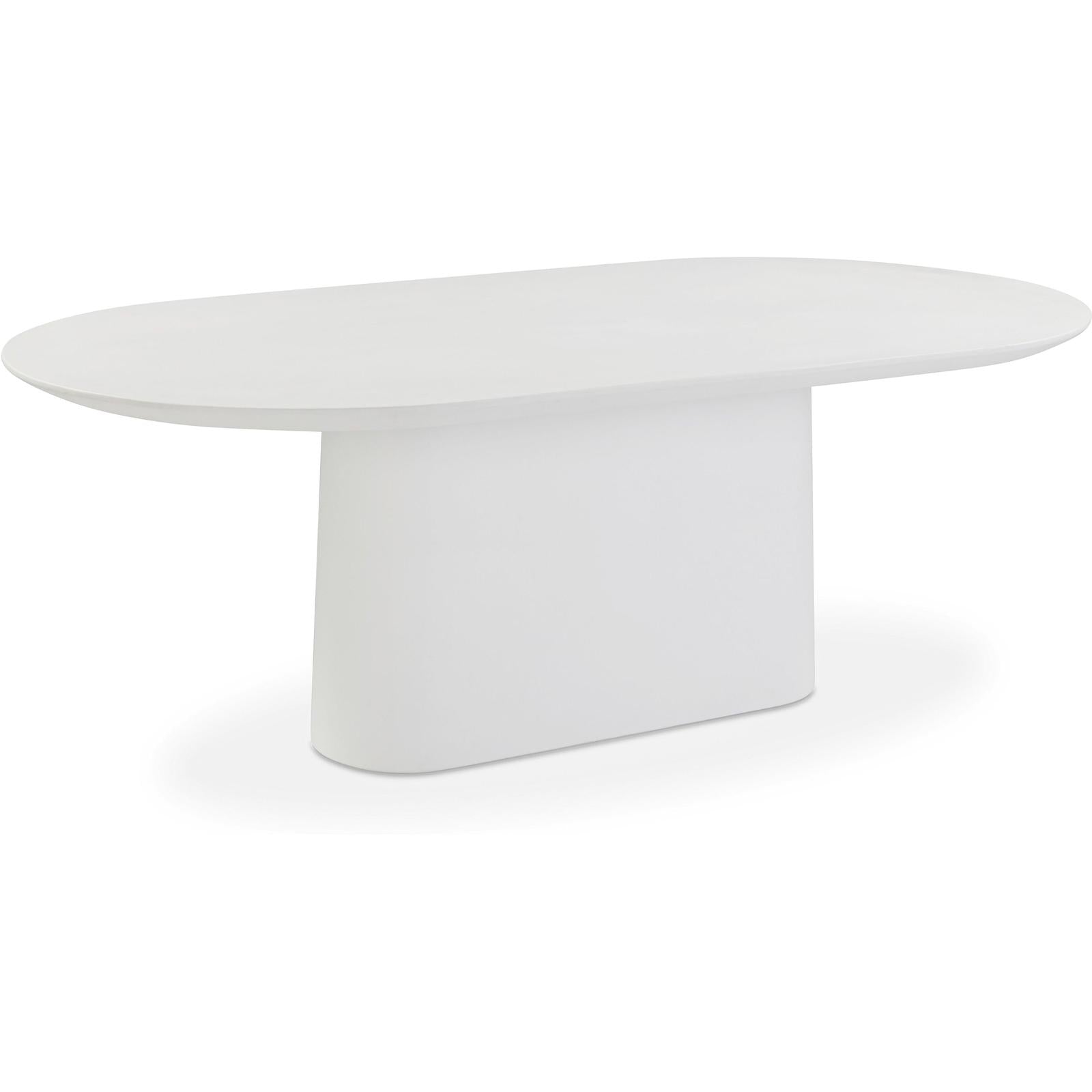 TOV Furniture Nara Pure White Indoor/Outdoor Concrete Dining Table
