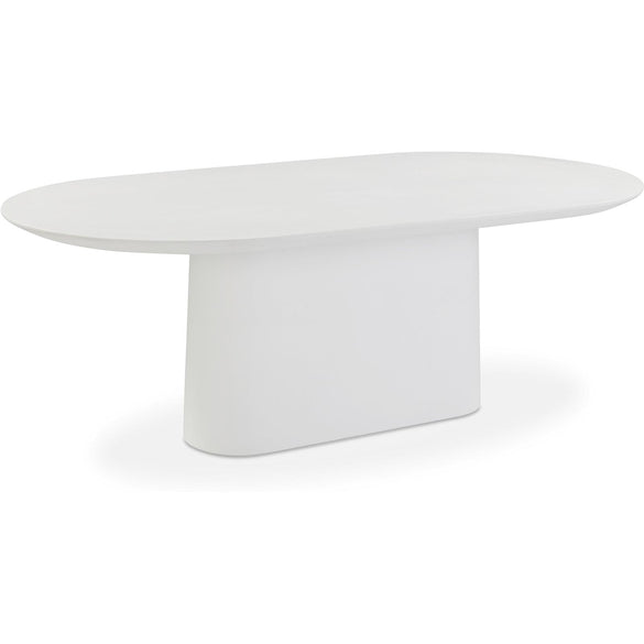 TOV Furniture Nara Pure White Indoor/Outdoor Concrete Dining Table