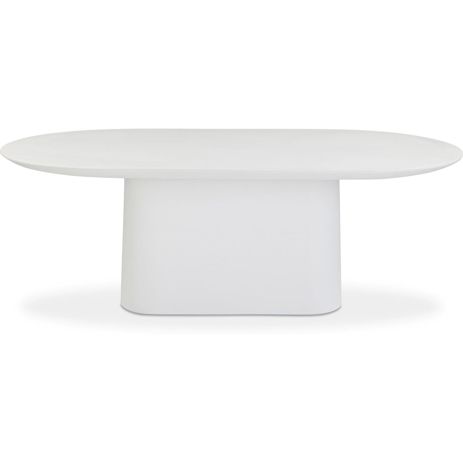 TOV Furniture Nara Pure White Indoor/Outdoor Concrete Dining Table