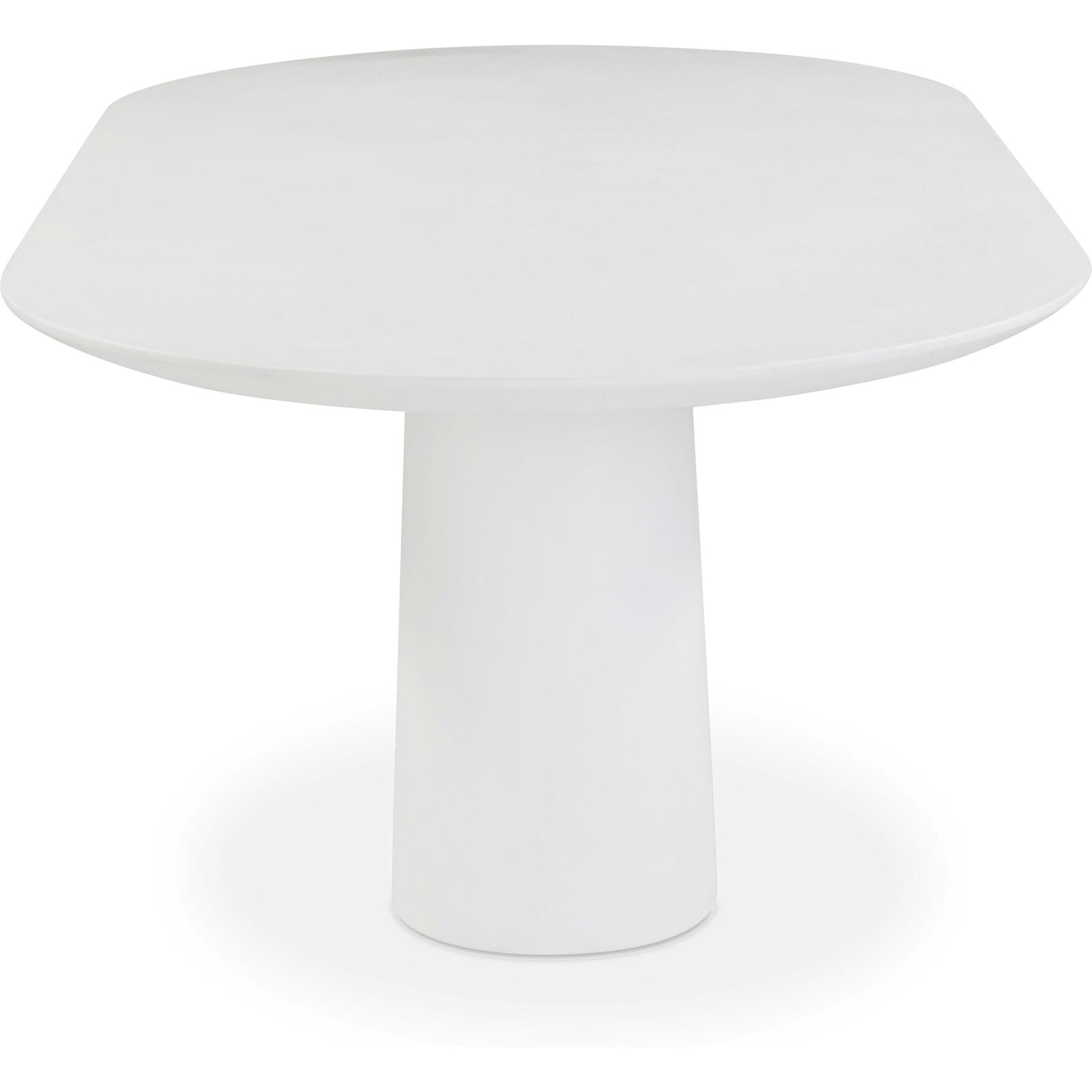 TOV Furniture Nara Pure White Indoor/Outdoor Concrete Dining Table