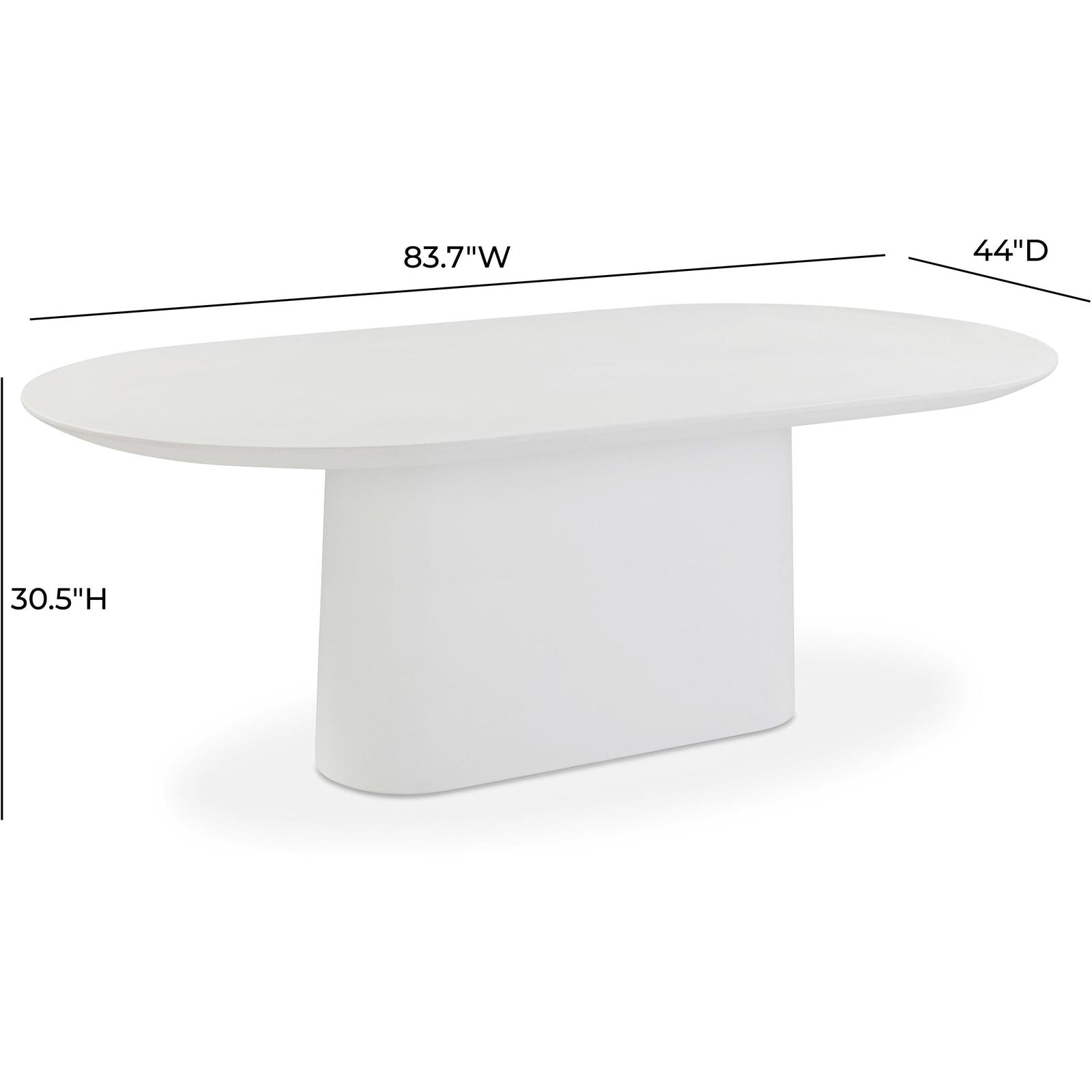 TOV Furniture Nara Pure White Indoor/Outdoor Concrete Dining Table