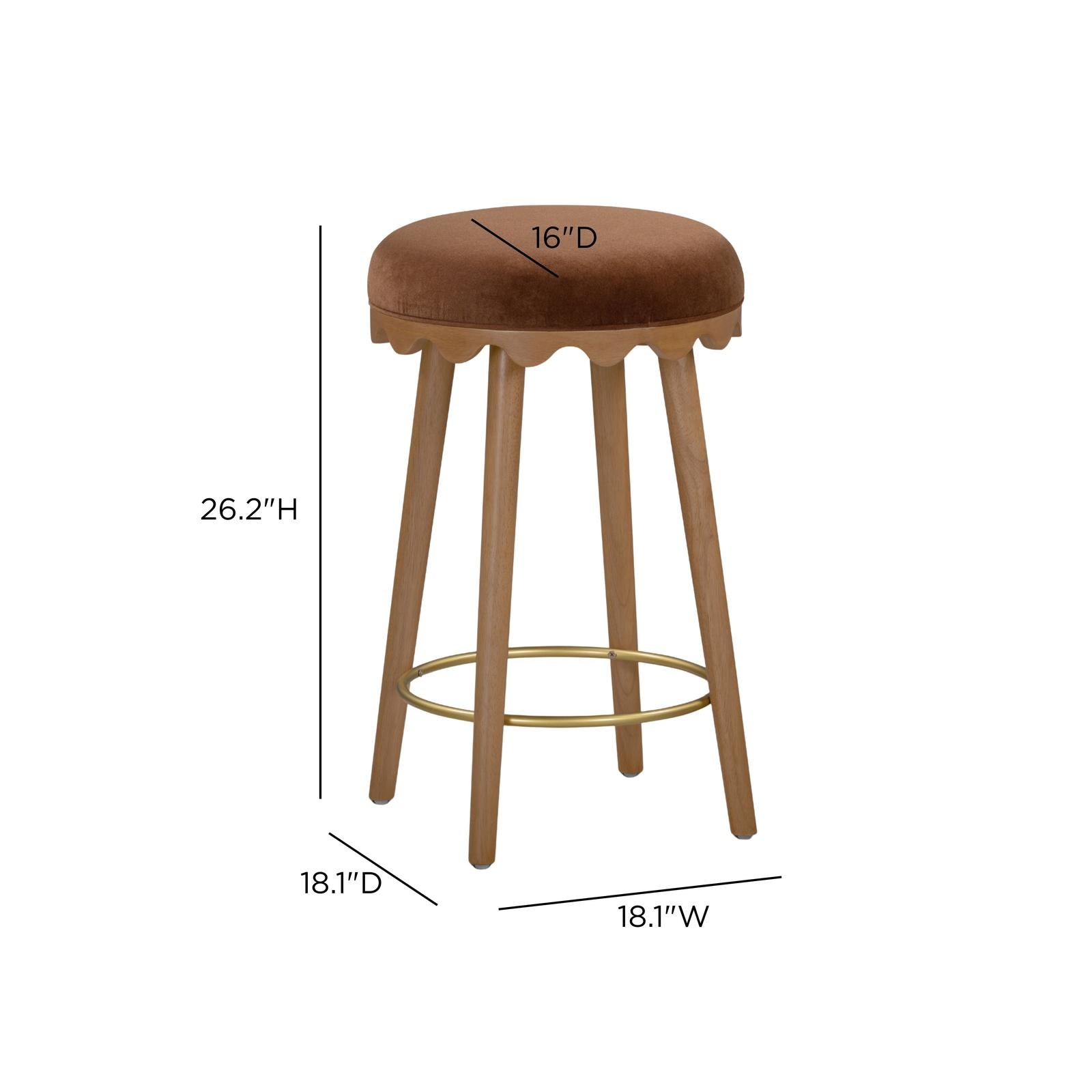 TOV Furniture Oodle Performance Vegan Mohair Counter Stool