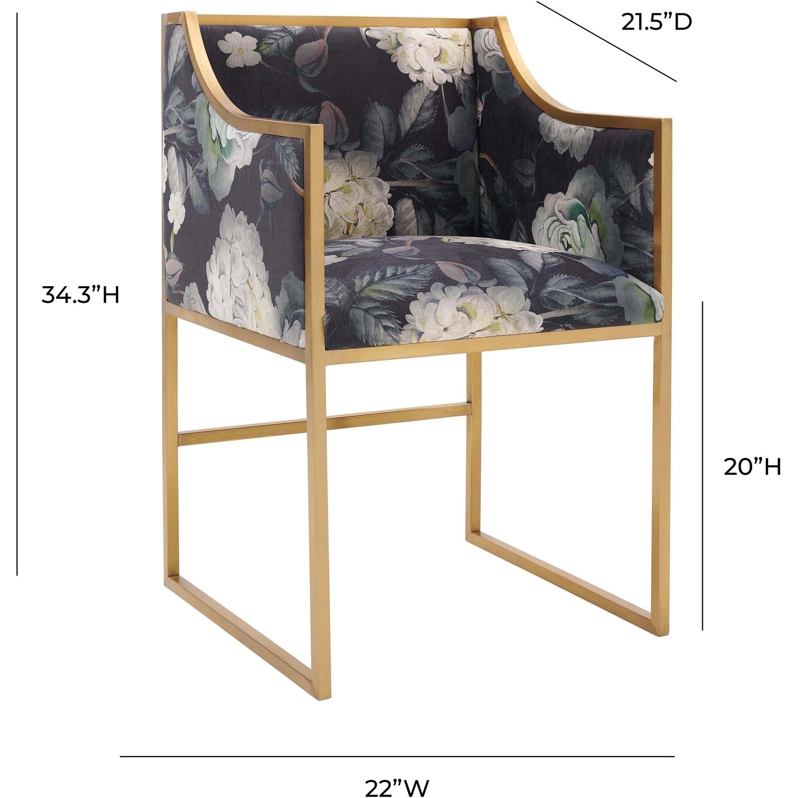 TOV Furniture Atara Floral Performance Velvet Dining Chair