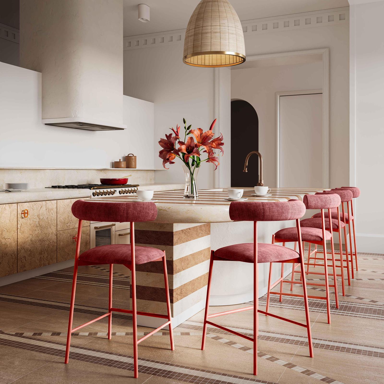 TOV Furniture Liliana Velvet Bar Stool