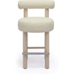 TOV Furniture Carmel Cream Performance Boucle and Solid Wood Counter Stool