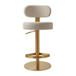 TOV Furniture Primrose Cream Textured Performance Fabric Adjustable Stool