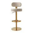 TOV Furniture Primrose Cream Textured Performance Fabric Adjustable Stool