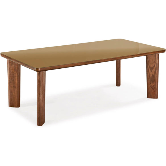 TOV Furniture Oani Walnut and Glass Rectangular Dining Table