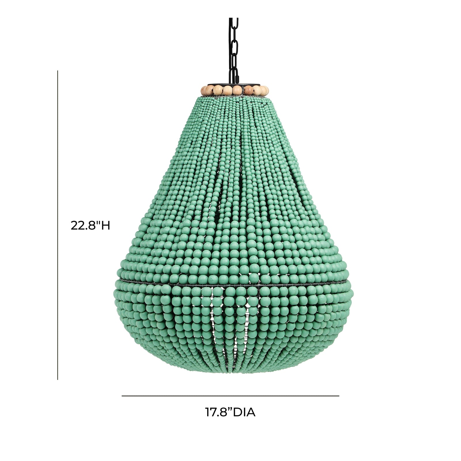 TOV Furniture Palani Green Wooden Bead Chandelier