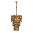 TOV Furniture Nirsa Brass Chain Link 3-Tier Chandelier