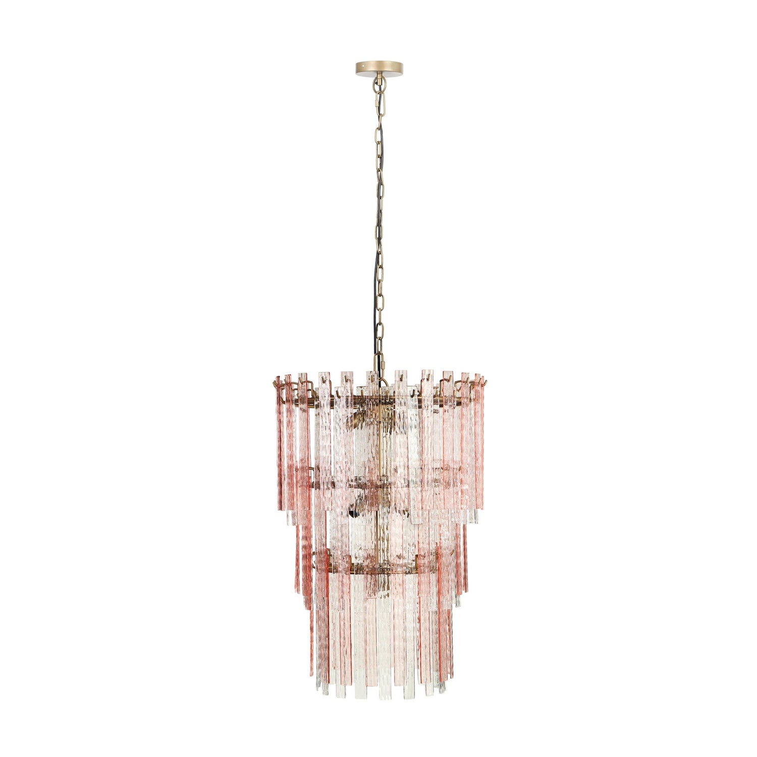 TOV Furniture Hampshire Pink Acrylic 3-Tier Chandelier