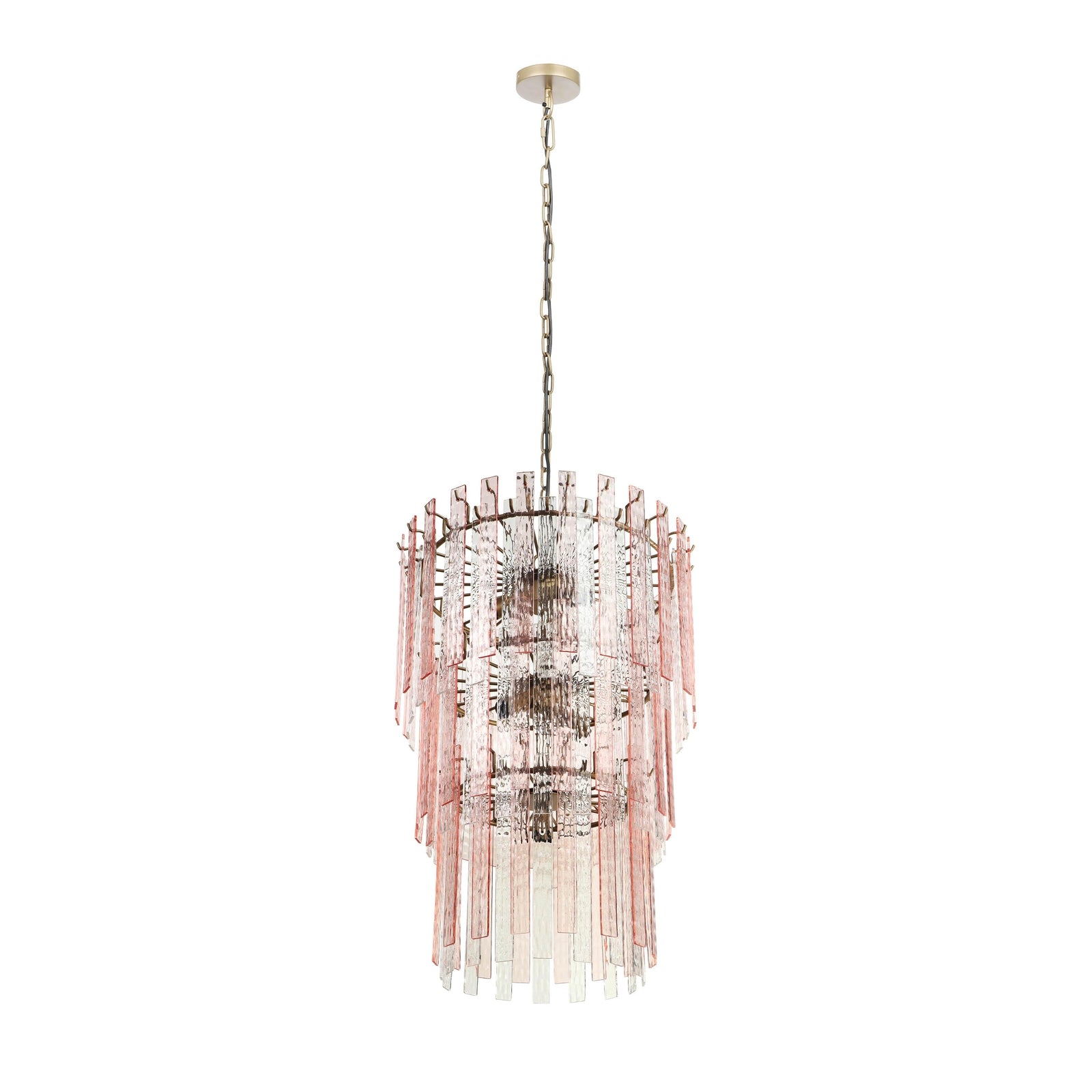 TOV Furniture Hampshire Pink Acrylic 3-Tier Chandelier