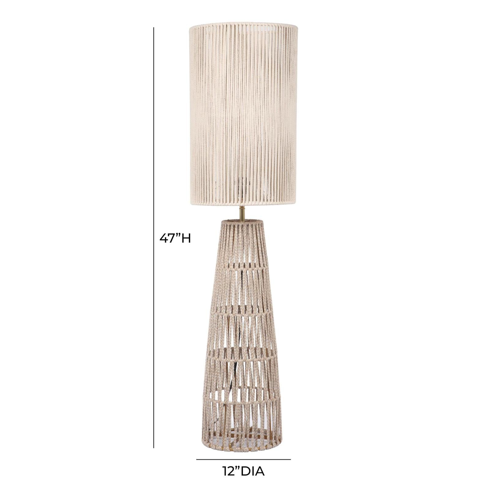 TOV Furniture Beam Cream Natural Jute Floor Lamp