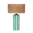 TOV Furniture Ravello Green Striped Papier Mache Table Lamp