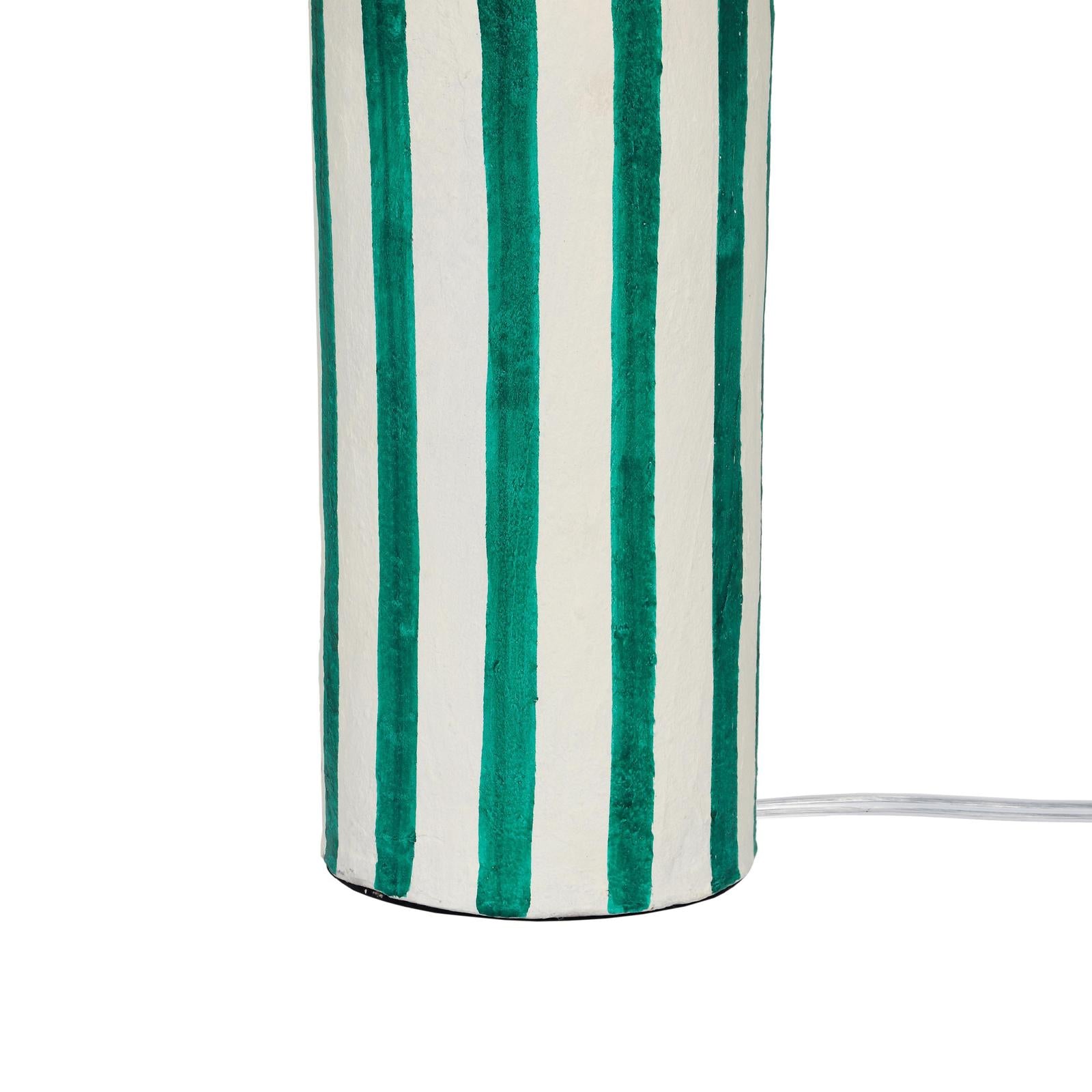 TOV Furniture Ravello Green Striped Papier Mache Table Lamp
