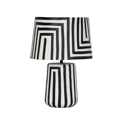 TOV Furniture Minori Black Striped Papier Mache Table Lamp