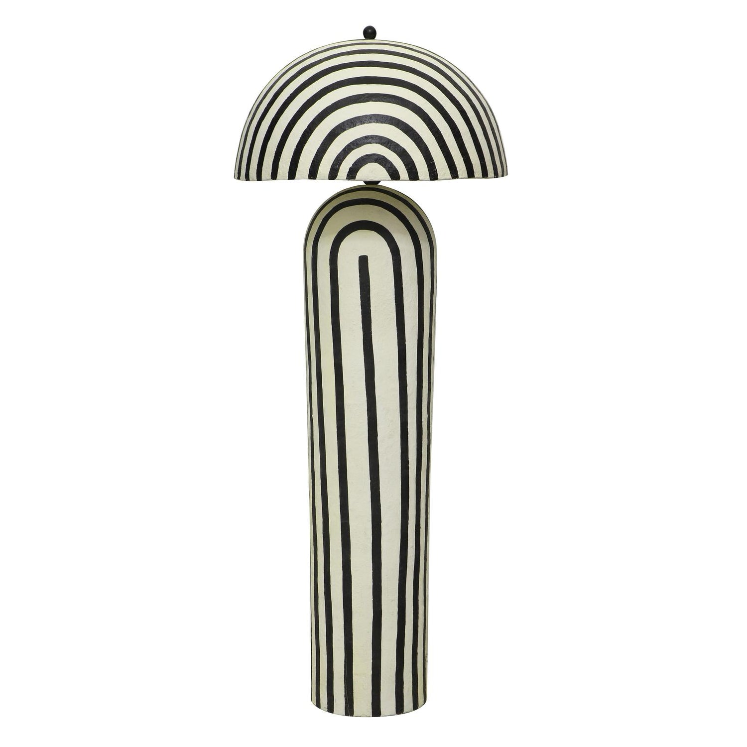 TOV Furniture Maiori Black Striped Papier Mache Floor Lamp