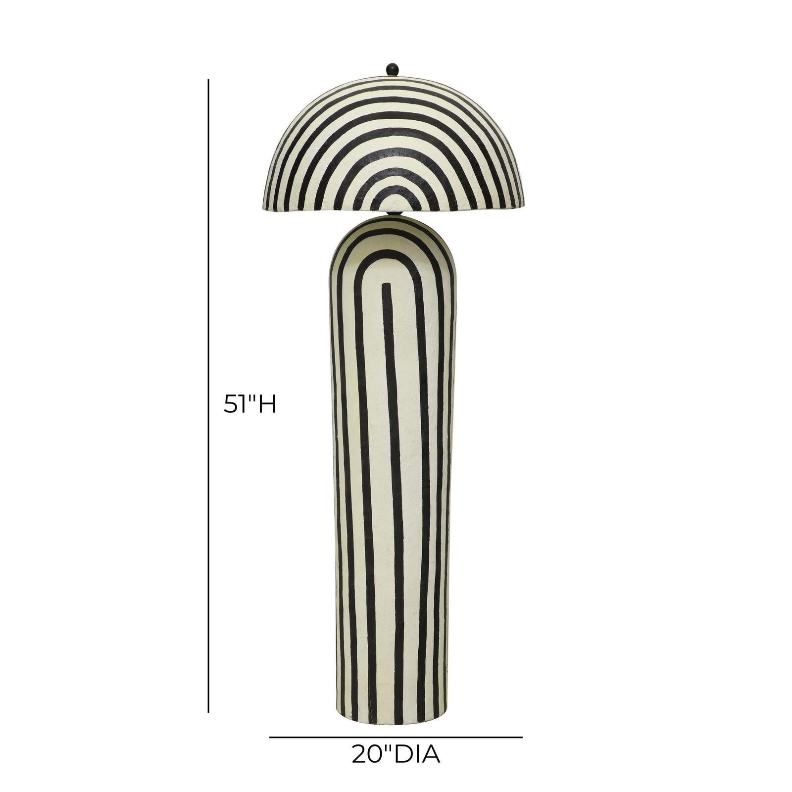 TOV Furniture Maiori Black Striped Papier Mache Floor Lamp