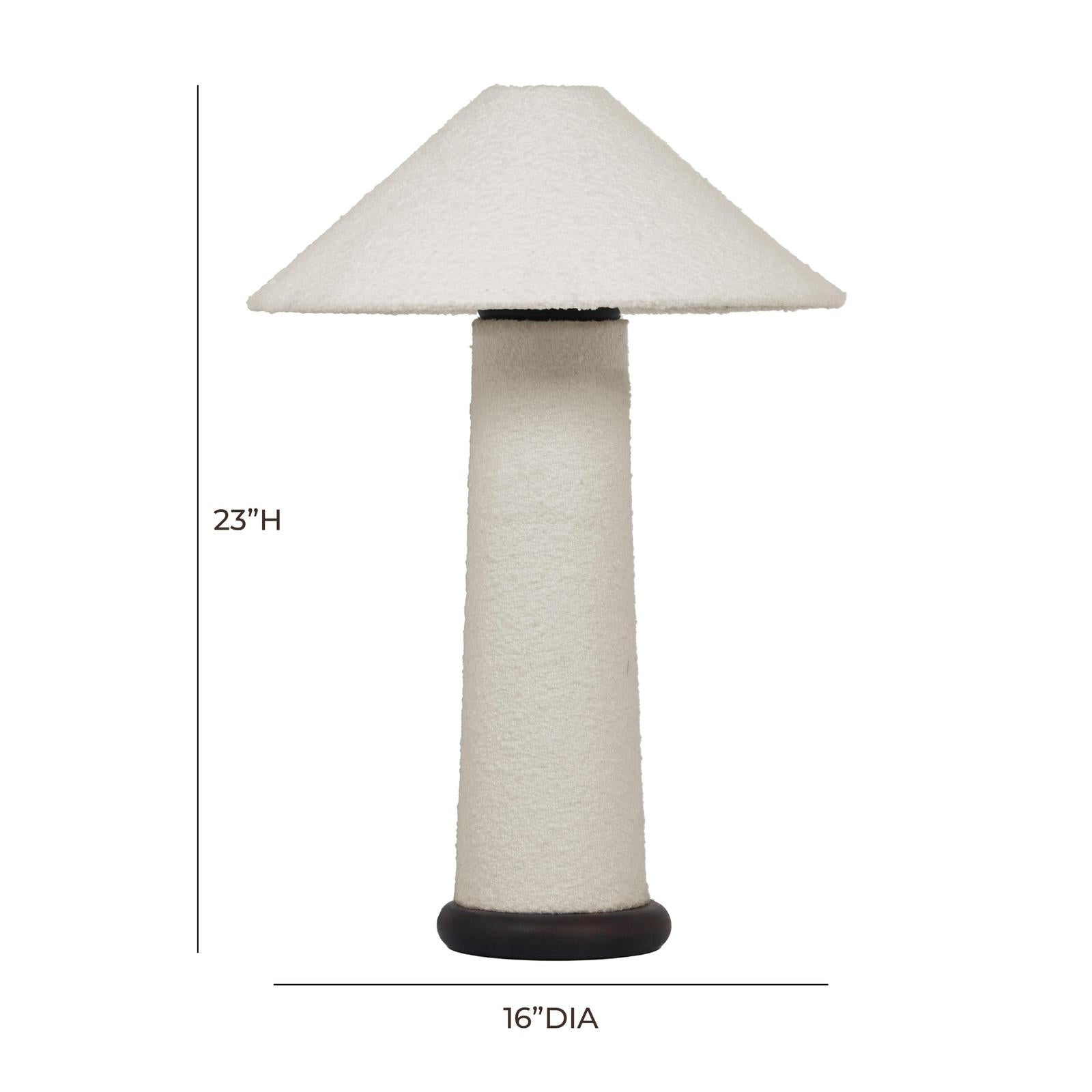 TOV Furniture Faith White Boucle Table Lamp