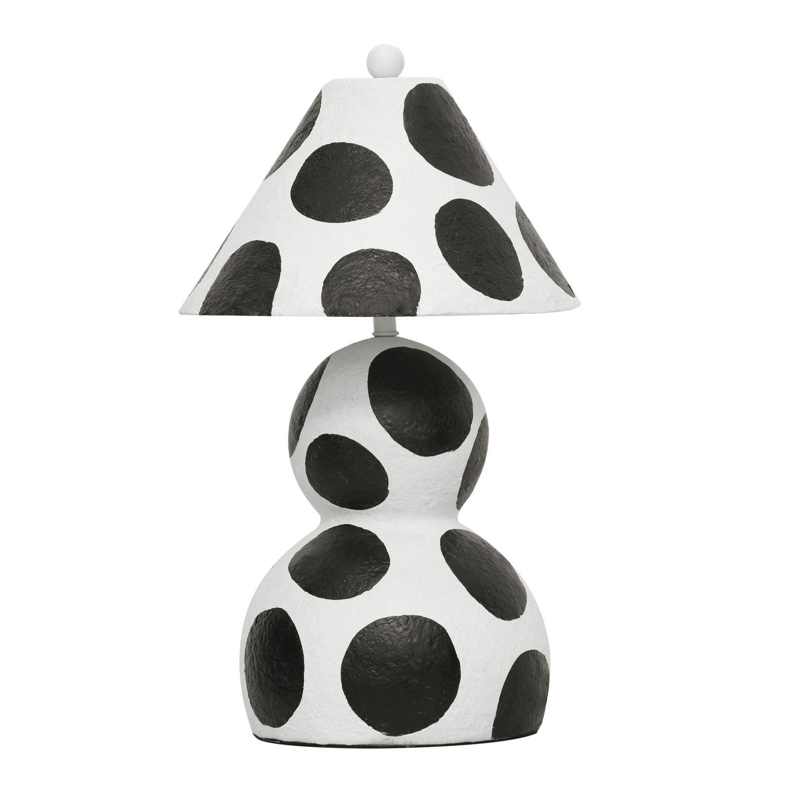 TOV Furniture Lerici Black and White Papier Mache Table Lamp
