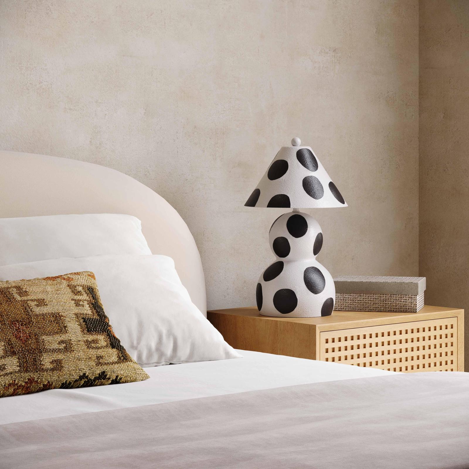 TOV Furniture Lerici Black and White Papier Mache Table Lamp