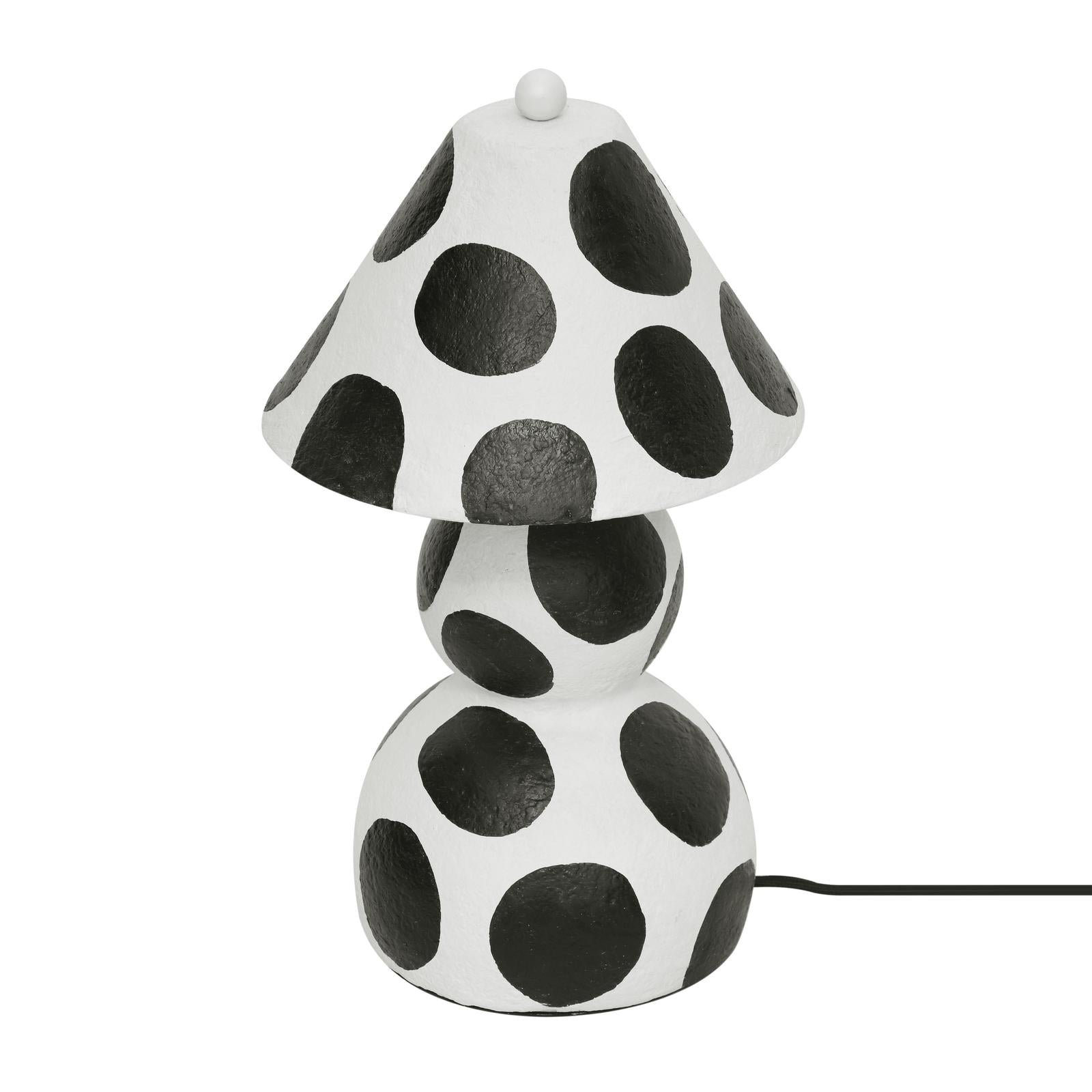 TOV Furniture Lerici Black and White Papier Mache Table Lamp