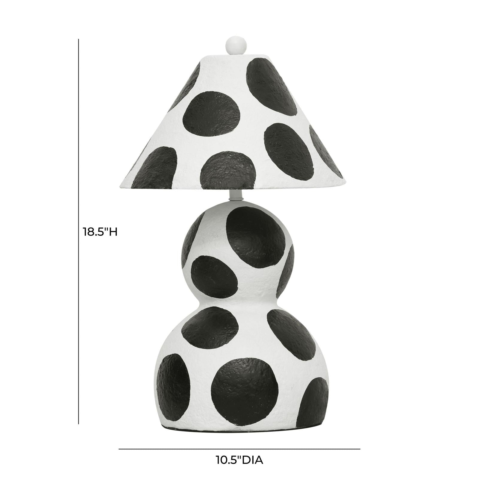 TOV Furniture Lerici Black and White Papier Mache Table Lamp