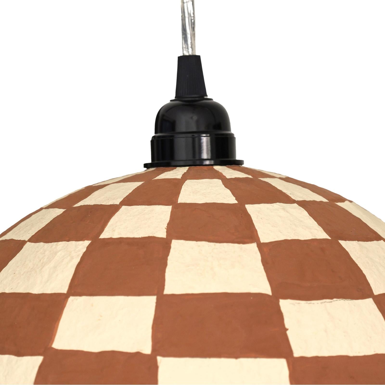 TOV Furniture Taurus White and Terracotta Cotton Mache Pendant Lamp