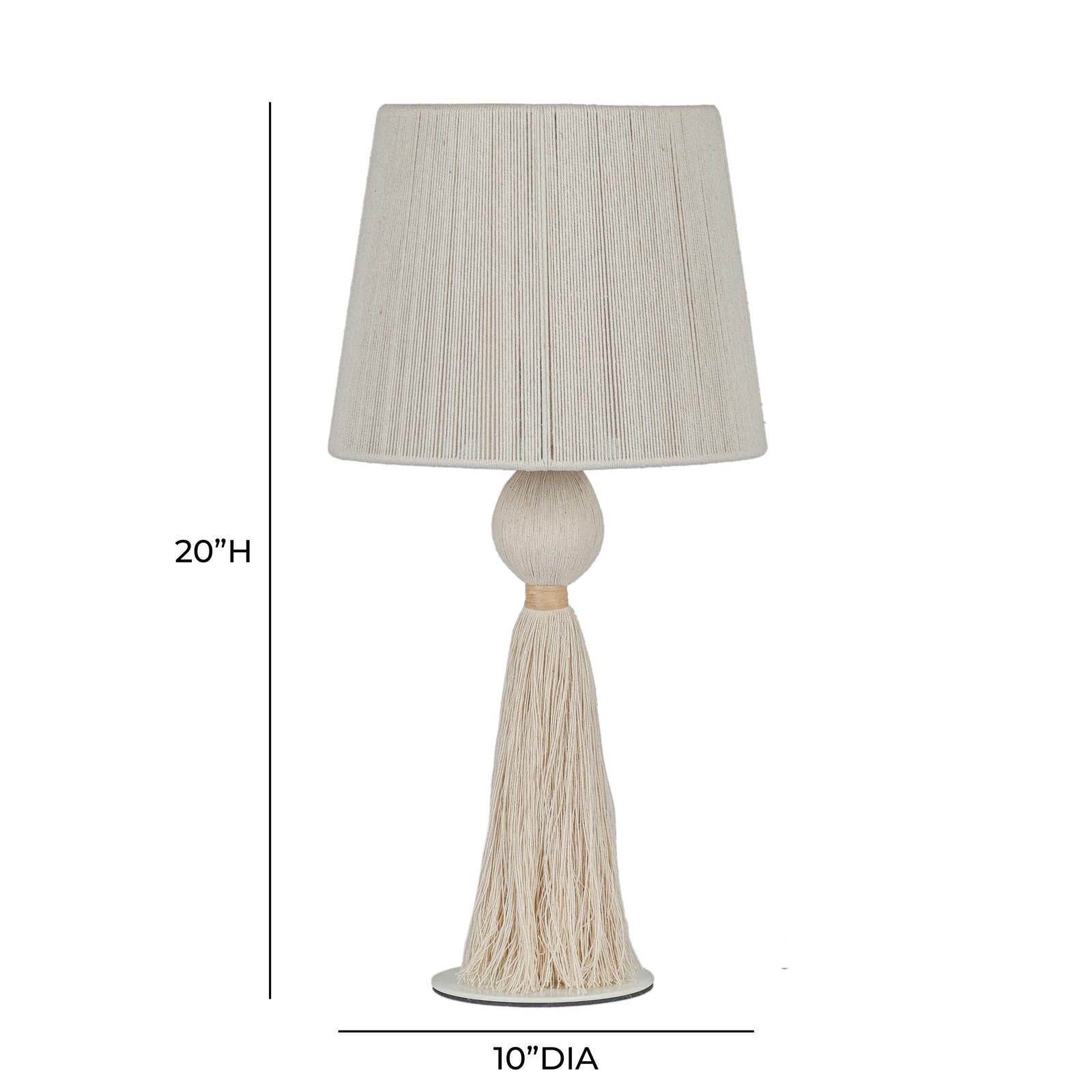 TOV Furniture Samba White Cotton Table Lamp