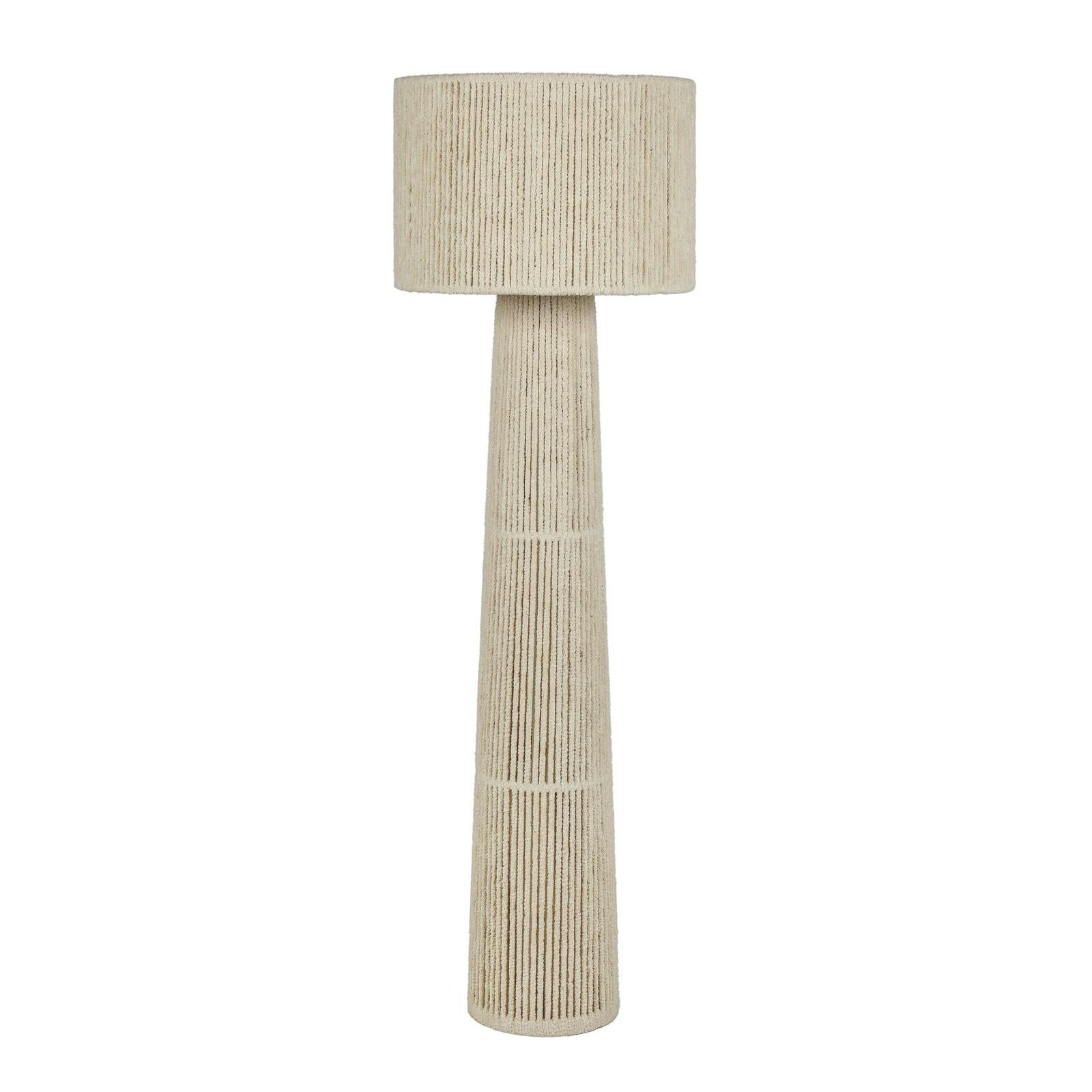 TOV Furniture Tapered Natural Chenille Fiber Floor Lamp