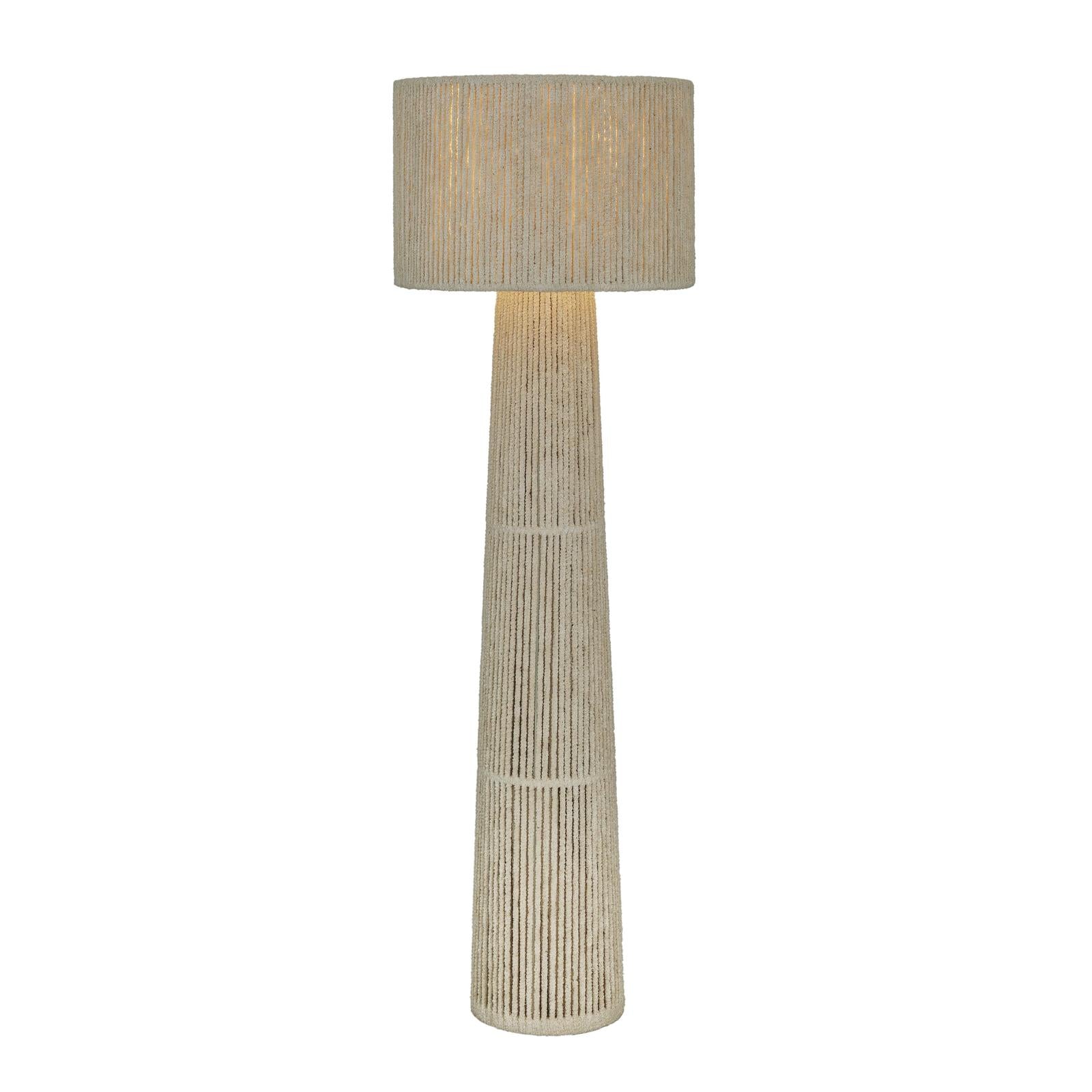 TOV Furniture Tapered Natural Chenille Fiber Floor Lamp