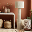 TOV Furniture Tapered Natural Chenille Fiber Floor Lamp