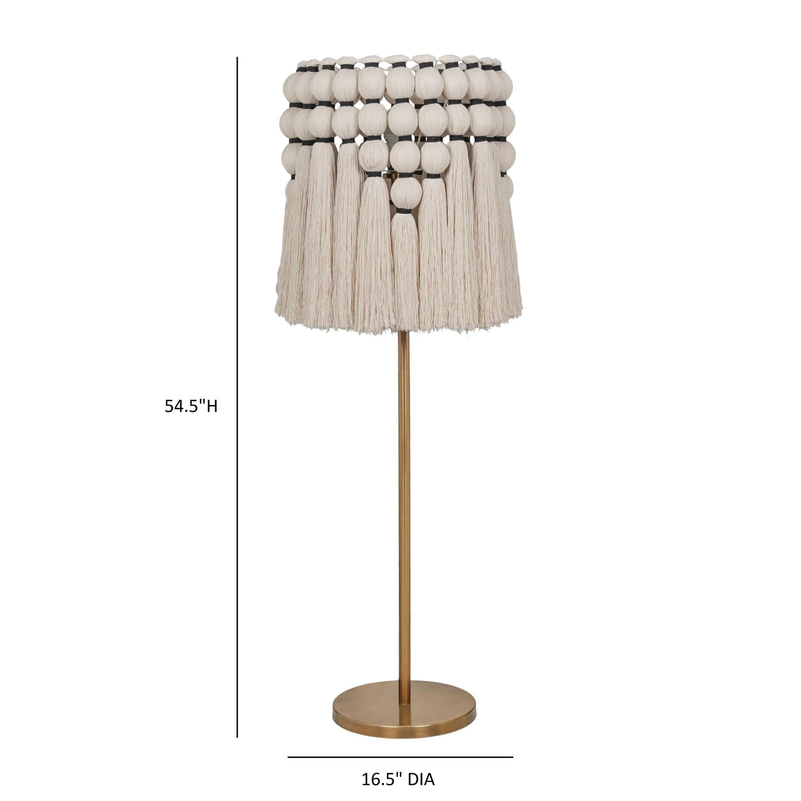 TOV Furniture Tutu Cream Cotton Tasseled Floor Lamp