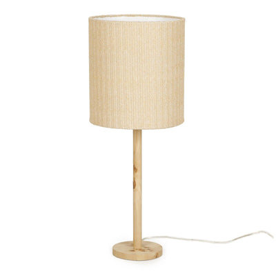 TOV Furniture Lamia Natural Burl and Raffia Contract-Grade Table Lamp